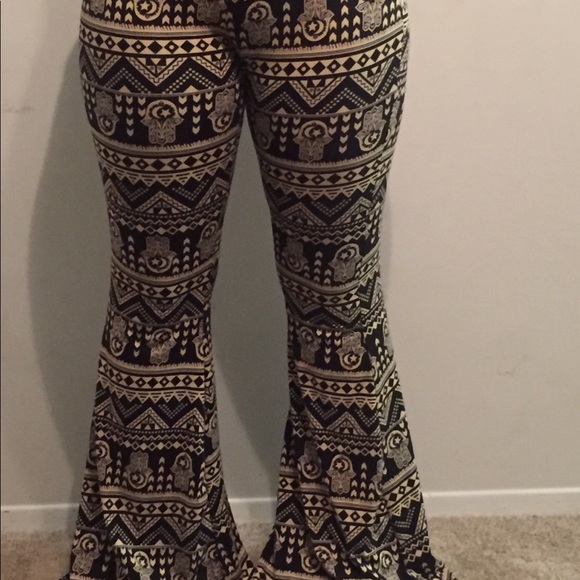 BLACK AND BROWN PRINT PANTS - Picture 2 of 4
